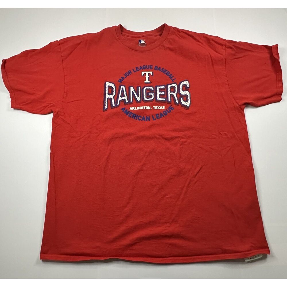 Texas Rangers Shirt‎ Mens 2XL XXL Red MLB Baseball American League Short Sleeve